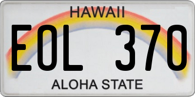 HI license plate EOL370