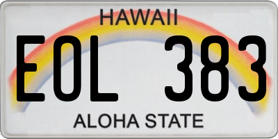HI license plate EOL383