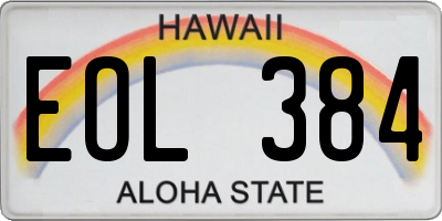 HI license plate EOL384