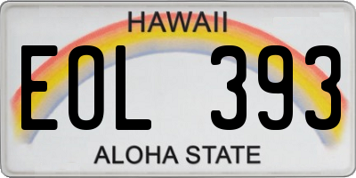 HI license plate EOL393