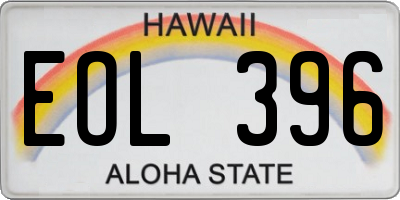 HI license plate EOL396