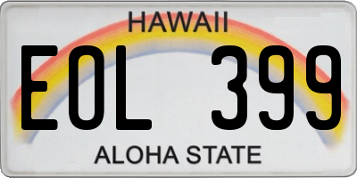 HI license plate EOL399