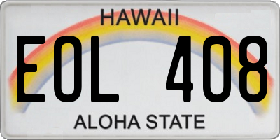 HI license plate EOL408