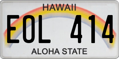 HI license plate EOL414
