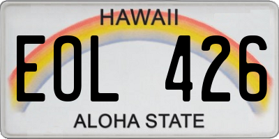 HI license plate EOL426