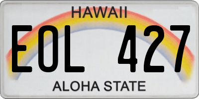 HI license plate EOL427