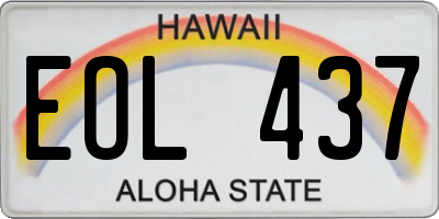 HI license plate EOL437