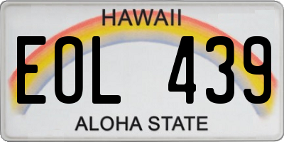 HI license plate EOL439
