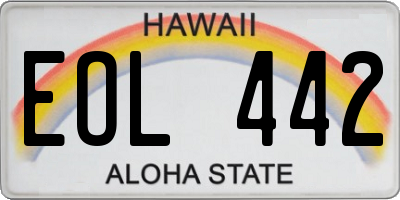 HI license plate EOL442