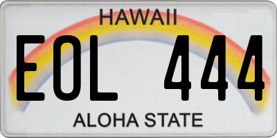 HI license plate EOL444