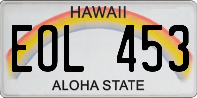 HI license plate EOL453