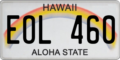 HI license plate EOL460