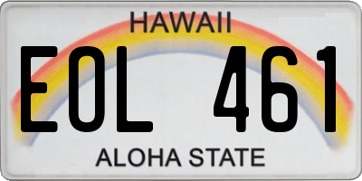 HI license plate EOL461