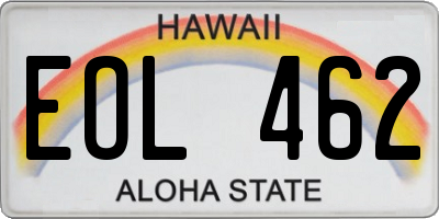 HI license plate EOL462