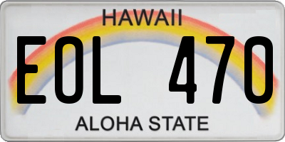 HI license plate EOL470
