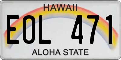 HI license plate EOL471
