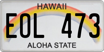 HI license plate EOL473