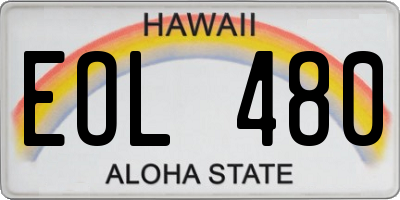 HI license plate EOL480