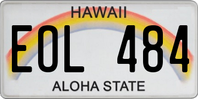 HI license plate EOL484