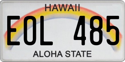 HI license plate EOL485