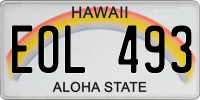 HI license plate EOL493