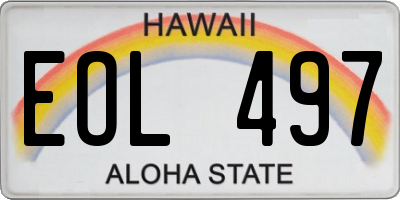 HI license plate EOL497