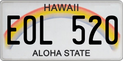 HI license plate EOL520