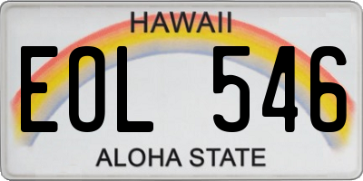 HI license plate EOL546