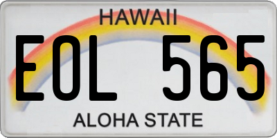 HI license plate EOL565