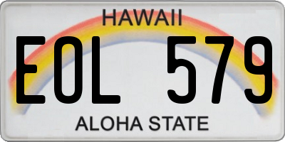 HI license plate EOL579