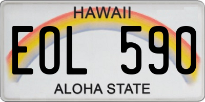 HI license plate EOL590