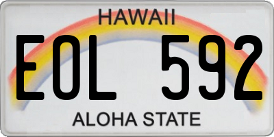 HI license plate EOL592