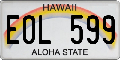 HI license plate EOL599