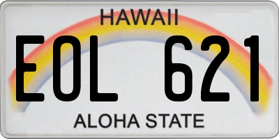 HI license plate EOL621