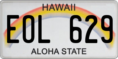 HI license plate EOL629