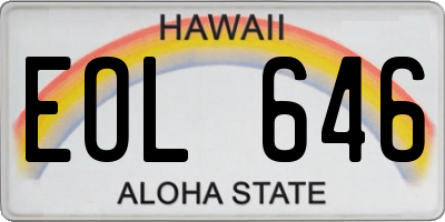 HI license plate EOL646