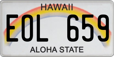 HI license plate EOL659