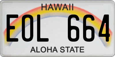 HI license plate EOL664