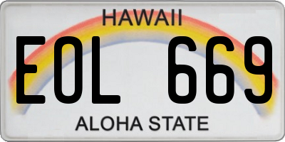 HI license plate EOL669