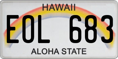 HI license plate EOL683