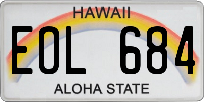HI license plate EOL684