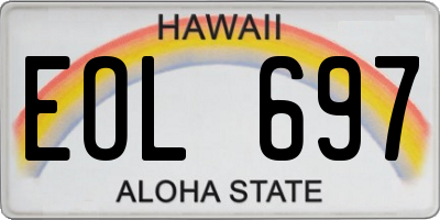 HI license plate EOL697