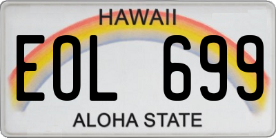 HI license plate EOL699