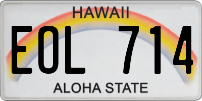 HI license plate EOL714