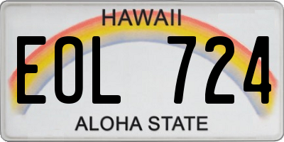 HI license plate EOL724