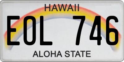 HI license plate EOL746