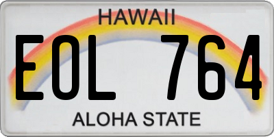 HI license plate EOL764