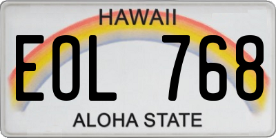 HI license plate EOL768