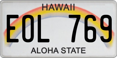 HI license plate EOL769