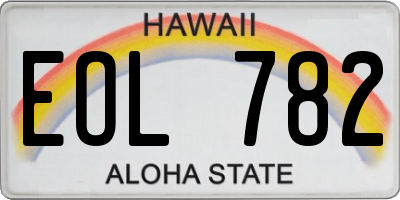 HI license plate EOL782